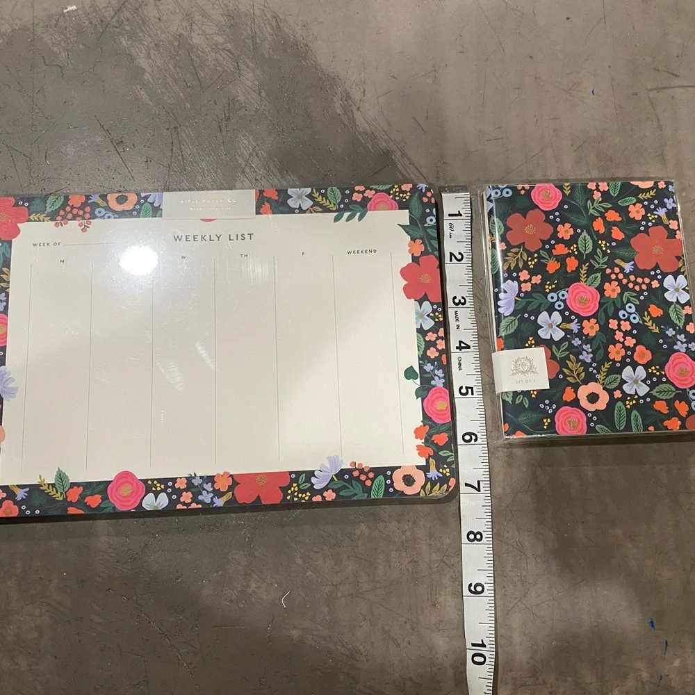 RIFLE PAPER CO. 3 piece set-52 tear off sheet weekly planner &2 pocket notebooks